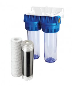 DUPLEX 10" filter including cotton and activated carbon cartridge